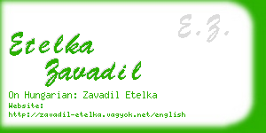 etelka zavadil business card